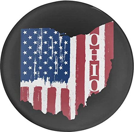 Ohio State Vintage American Flag Round Glass Refrigerator Magnet Cute Fridge Sticker for Cabinet Locker Office 1 PCS
