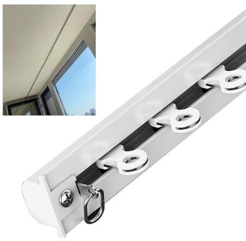 Vorhangschiene Integrierte Vorhangschiene für Die Decke, Eingebettete Unsichtbare Vorhangstange-Schiene, Vorhangschiene aus Metall mit Edelstahlrollen, 1 m bis 8 m Vorhang-Trennstange (Size : 800cm/2