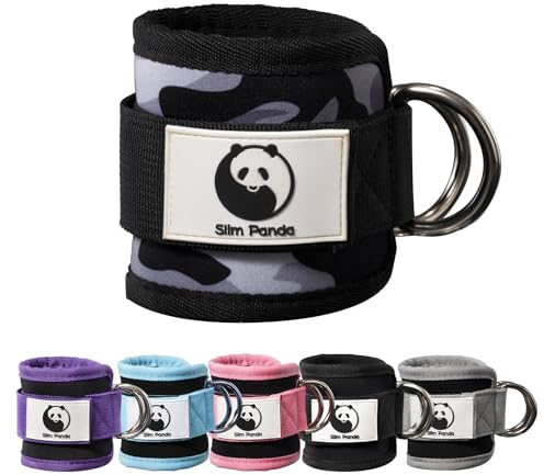 Slim Panda Cinghie per Caviglia Palestra, Cavigliere Cavi Palestra, Ankle Strap per Allenamento delle Gambe Confortevole Cavigliera da Palestra per Estensione delle Gambe (Camuflaggio)