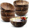 Juego de 8 cuencos de coco natural, 450 ml, de madera pulida para batidos, ensalada, acai, cuenco de Buda para regalos veganos, decoración de cocina, fiesta, tazón, 15 x 15 cm