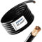 EBROM - Câble de batterie de 2 mètres - Câble de masse - Noir - 25 mm² - 25 mm² - 25 mm² - Câble d'alimentation en cuivre plein 99,9 % OFC - Votre longueur : 2 mètres