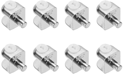 QUARKZMAN Verre Étagère Support Chevilles, 8pcs Zinc Alliage Réglable Verre Pinces avec Broche Mur Monté Étagère Supports Supports pour 4-8mm Trempé Verre