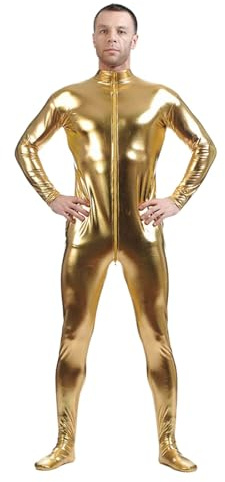 Latex Herren Catsuit Wetlook Lack Leder Overall Männer Mesh Komplett Anzug Langarm Shirts und Lange Hose Einteiler Wetlook Bodysuit Dessous Bodysuit Slim Fit Sext Muskel Jumpsuit