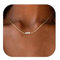 Chriscoco Perlenkette Damen Gold Perlen Halskette Damen 14K Vergoldete Perlen Kette Perlen Choker Kette Goldkette Halskette mit Süßwasserperlen Perlen Modeschmuck Geschenke Frauen