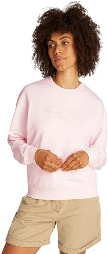 Tommy Hilfiger Sweat Femme Script en Coton, Rose (Light Pink), M