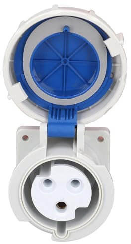 AC220-250V 32A Instalación Oculta Enchufe Eléctrico Hembra Conector Monofásico Enchufe de 3 Núcleos Toma Industrial IP67 Conductor de Cobre Chapado en Níquel a Prueba de Agua