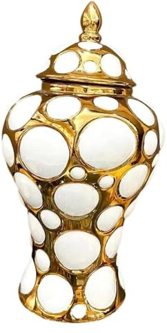 Pot de rangement en céramique, vase décoratif, pots décoratifs en porcelaine émaillée, collection de pots de temple, bureau, vase à fleurs en céramique, pots de rangement for salon, chambre à coucher(