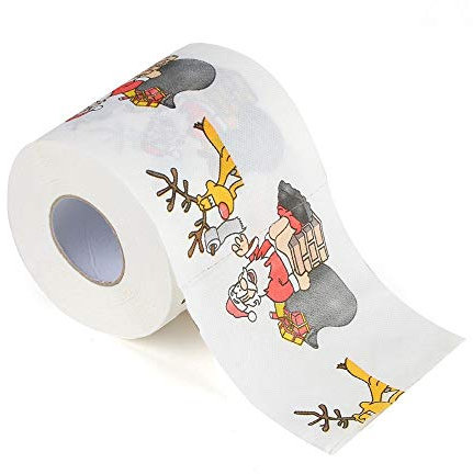 Décorations de Noël – Rouleau de papier toilette « Merry Christmas », motif Père Noël, sapin de Noël, cadeau fantaisie pour Noël, fête d'anniversaire, décoration de salle de bain