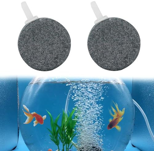 DHWEKU ossigenatore per acquario Diffusore di Ossigeno per Acquario,4 cm di Bolle di Pietra di Ossigeno,Air Stone per Acquario,Pietre ad Aria per Acquari,Disc Bubble Diffusore,aeratore acquario,2 PCS