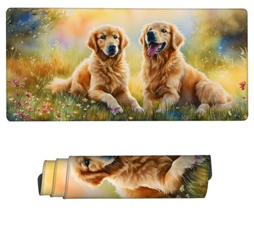 Tapis de Souris Gaming,1600x800x3mm Grand Tapis de Souris Animal Tapis de Souris Gamer,sous Main Chien Tapis Souris,Tapis de Souris à Bords Cousus,Base en Caoutchouc Antidérapante,Deco Bureau ZH-850