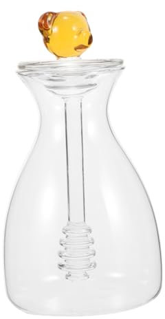 ABOOFAN 3pcs Glass Honey Dispenser Dipper Honey Jar Container Syrup Dispenser Pot Dippers Jars