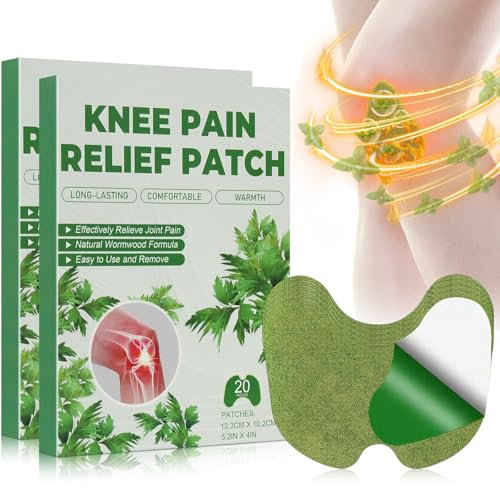 Robofun 40 PCS Wärmepflaster Knie, Pain Relief Patch mit Ingwer & Wermut, Moxibustion Schmerzlinderungspflaster, Wermutpflaster Schmerzpflaster für Knie, Rücken, Nacken und Muskelkater