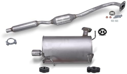 ATEC Germany Schalldämpfer Set inkl. Endschalldämpfer + Mittelschalldämpfer + | Kompatibel mit: MITSUBISHI OUTLANDER II