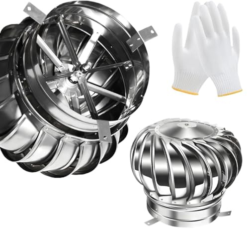 Generisch Schornsteinaufsatz Edelstahl 110 160 200 250 300 350 400 450 500 600mm Kaminaufsatz Windrad Drehbar Kugelförmig Edelstahl 304 Kaminlüfter für Bessere Zugkraft(160mm/6.3in)