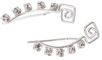 Boho Ohrringe, Ear climber, lange Ohrstecker aus Silber, Spirale