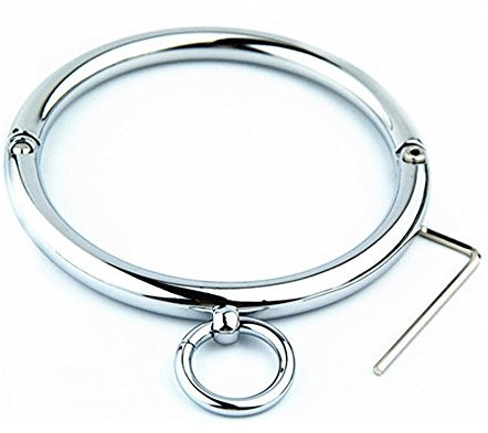 Genmine Metall Halsband Halsreif mit Ring (Innen Ø 120 mm)