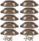 10pcs 98mm Poignée pour Tiroir Rétro Coquille, Fer Incurvé Bouton de Porte de Placard Vintage (Bronze)