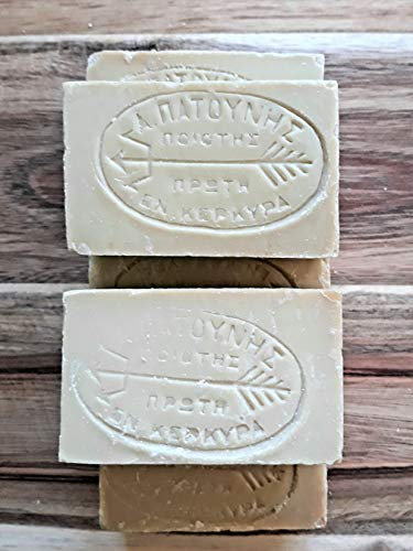 Natürliche, vegane, Grüne Olivenseife von Patounis (5 x 115 g)