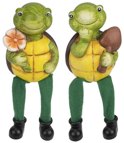 Ideen mit Herz Deko-Figuren mit Schlenkerbeinen | Frühling & Ostern | Kantensitzer | Kantenhocker | 18 cm (Schildkröten)