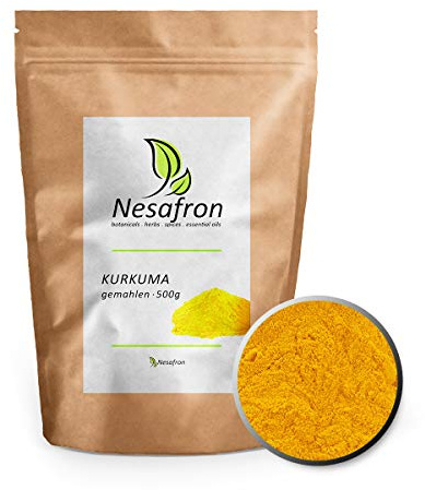 Nesafron Kurkuma gemahlen Curcuma Pulver Aromabeutel 100% Qualität 500g