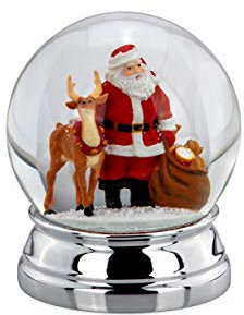 Schneekugel Weihnachtsmann / Rentier XL Höhe 12,0 cm, Ø 10,0 cm