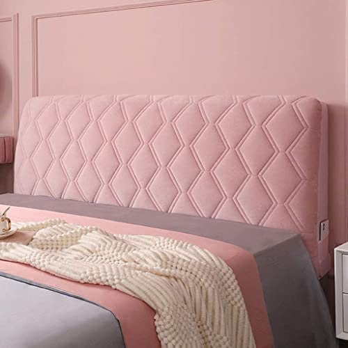 uyeoco Bett Kopfteil Bezug Bettkopfteil Hussen Kopfteilbezug Staubdicht, Gesteppt Einfarbig Massivholzbett Kopfstütze Bedside Decoration Protector (Color : Pink, Size : 100cm)