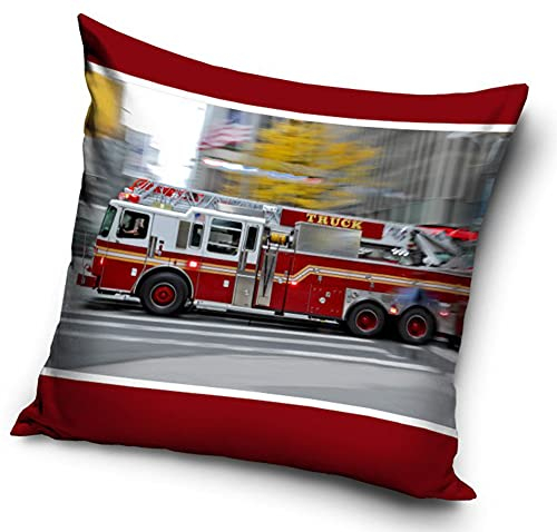 Une Polizei oder Feuerwehr Fahrzeug Kissenhülle Kissenbezug 40x40 cm (Rot PNL201064)