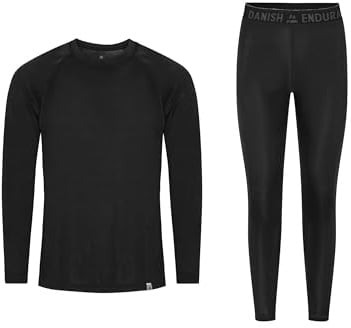 DANISH ENDURANCE Thermounterwäsche Set, für Damen & Herren, 1er & 2er Pack | Thermounterwäsche Set, Wärmeisolierend & Feuchtigkeitsableitend, für Skifahren, Wandern & Winteraktivitäten, Unisex