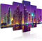 B&D XXL Acrylglasbild Dubai 100x50 cm 5 Teilig Wandbild auf Acryl Glasbilder Kunstdruck Moderne Acrylglas Platte Wanddekoration Geschenke Heimdekoration Glasbild City Stadt Nacht d-C-0024-k-n