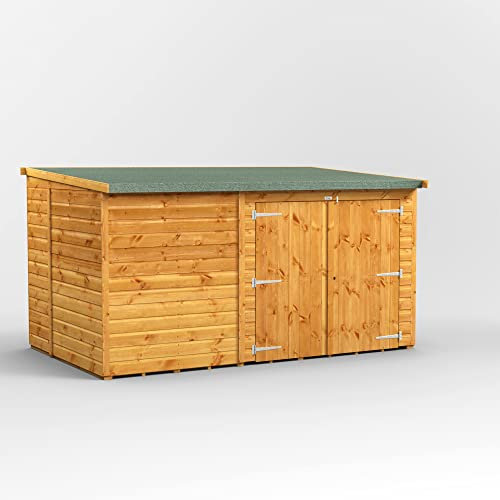Powersheds High Grade Premium Pent Bike/Bicycle Wooden Shed with Security Features, Door Flexibility, made from Extra Thick Timber