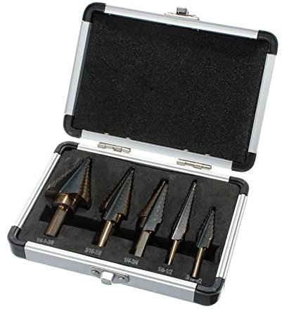 5pcs Step Drill Bit Set HSS Titanium Coated Step Drill Bits Metal Drilling Power Tools for Metal Wood Hole Saw Woodworking Tools,5pcs Box packed