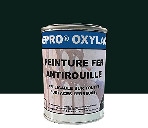 DEPROMA OXYLAC Peinture antirouille pour métal neuf et rouillé - 200GR (VERT FONCÉ)