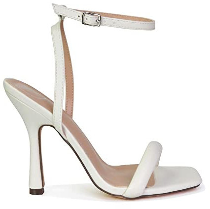 ESSEX GLAM Womens Ankle Strap Sandals Ladies Square Toe Strappy High Heel Shoes Size 3-8
