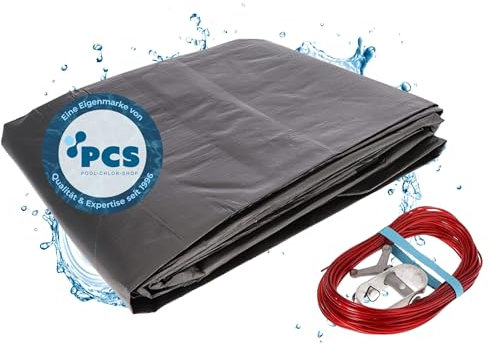 Duraol Poolabdeckung achtform I 5,25 x 3,20 m I Hochwertige Pool Abdeckplane mit Materialstärke 300g/m² I Robuste Abdeckplane Pool mit Randverstärkung I Beidseitig beschichtet & wasserdicht
