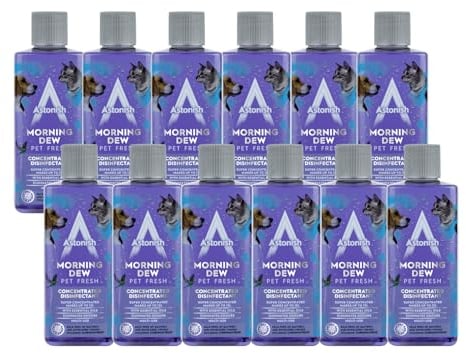 Astonish 3 in 1 Multi-Purpose Super Concentrated Disinfectant with Long Lasting Fragrance, 12 x 300ml, Morning Dew