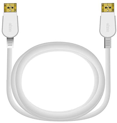 Ekon Cable HDMI macho macho de 3 metros, resolución 4K Ultra HD y 3D, conectores dorados, antiarrugas, para TV, proyectores, portátiles, PC, MacBook, PlayStation, Nintendo Switch, color blanco