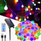 MOLVCE Solar Lichterkette Aussen Kugeln 5m 50LED, Solar Lichterkette mit Fernbedienung, 8 Modi, Timer, USB-betrieben, Dimmbar Solarlichterkette Wetterfest für Balkon Hochzeit Weihnachten, Bunt