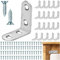 20 Stück Winkelverbinder 50X50mm Edelstahl Winkel Kleine mit 80 Edelstahl Screws Winkel Metallwinkel 90 Grad Winkeleisen für Holz Möbel Tabelle Stuhl Bücherregal Schränke Anbau Winkel Bracket