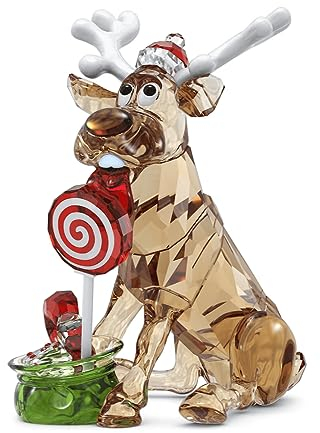 Swarovski Holiday Cheers Dulcis Weihnachtsglocke, Festliche Glasglocke mit Rotem Ripsband und Farbenfrohen Swarovski Kristallen