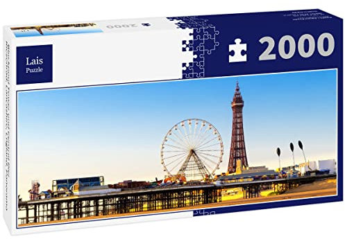 Lais Jigsaw Puzzle Blackpool Tower and Central Pier Ferris Wheel, Lancashire, England, panorama 2000 pieces
