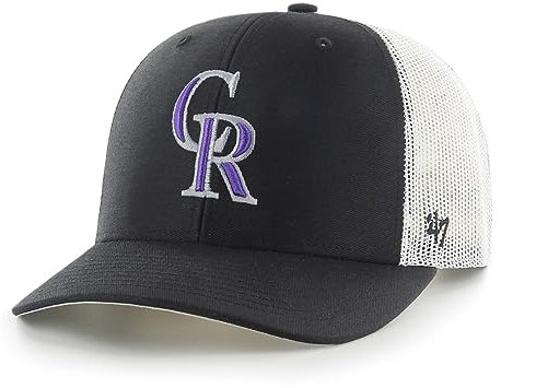 47 MLB Trucker Snapback verstellbare Mütze für Erwachsene, Einheitsgröße, Colorado Rockies Schwarz, Einheitsgr��e
