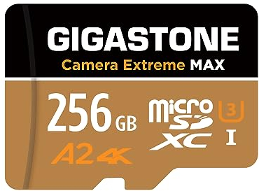 [5-Yrs Free Data Recovery] GIGASTONE 256GB Micro SD Card, Camera Extreme MAX, Up to 160/130 MB/s, MicroSDXC Memory Card for DJI, Gopro, Insta360, Dashcam, 4K Video, UHS-I A2 V30 U3 with Adapter