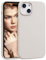 IMIKOKO Hülle für iPhone 15 Beige, Matt Silikon Dünn Handyhülle Stoßfest Gummi Schutzhülle Kratzfest Case Cover 6,1 Zoll
