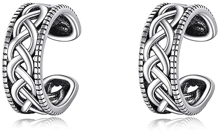 Keltischer Ohrklemme Silber 925 Keltische Ohrmanschette Ohrringe Keltischer Schmuck Geschenke für Damen und Herren