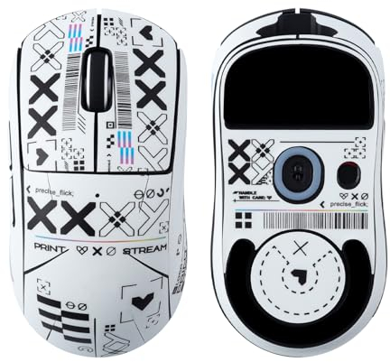 Mouse Grip Tape Non-Slip, Sweat Resistant, Self-Adhesive Design, Professional Pre-Cut Mouse Skin Upgrade Kit, Compatible with Logitech G PRO X Superlight Gaming Mouse (White)
