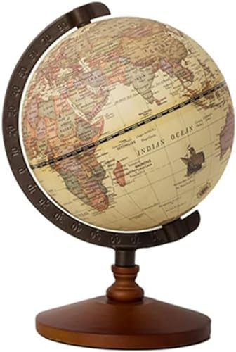 Geographic Globus 21,8 cm Vintage Holzkugel mit Ständer und Skala Englische Karte Weltkugel Erwachsene Dekor Erdkugel Bildungsbedarf Weltkugel Geschenke 2024