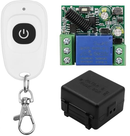 ZONADAH Interruttore relè 433 MHz telecomando modulo relè singolo canale, ricevitore RF con trasmettitore telecomando per controllo ascensore nell'automobile