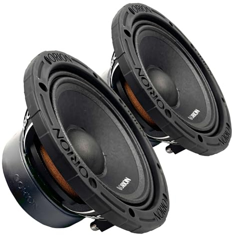 Orion XTR XTX658DC Altavoces de tapa antipolvo de rango medio de 6.5 pulgadas, potencia máxima de 1400 W, 350 W RMS, 8 ohmios, bobina de voz de 1.5 pulgadas, estéreo de audio profesional para coche