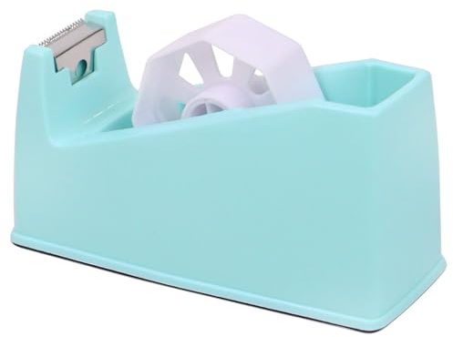 QILIMA Desktop Tape Dispenser Adhesive Roll Holderwith Weighted Nonskid Macaron Green (Fits 1 & 3 Core)