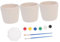 TEHAUX DIY Ceramic Flower Pots Set for Boy Girl Blank Paintable Vases for Creative Arts and Crafts Painting Tools for Home Decoration and Educational Activities